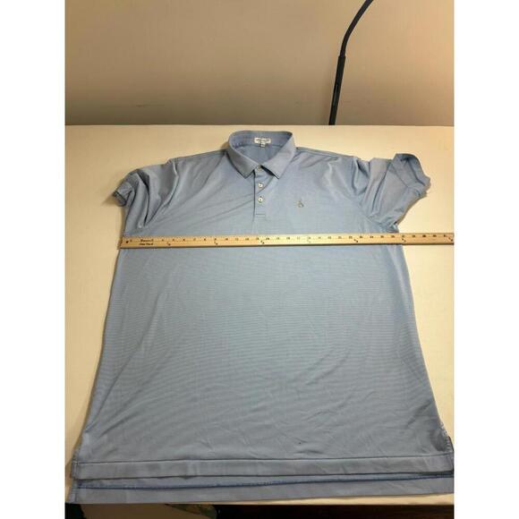Peter Millar Summer Comfort Golf Polo Shirt Blue White Stripe XXL - Picture 6 of 7
